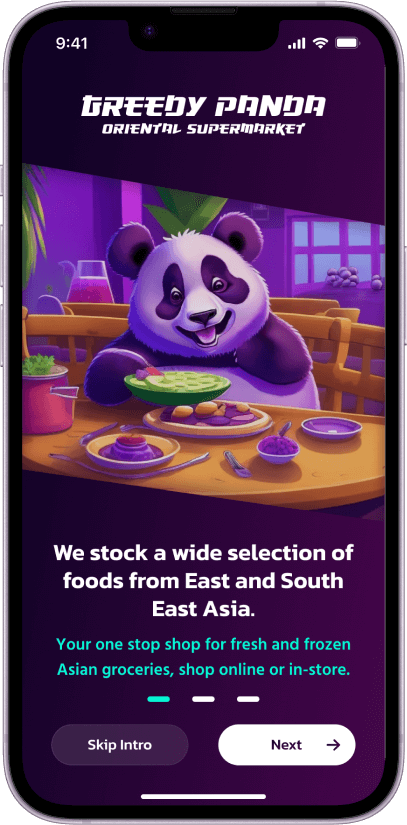 Greedy Panda Onboarding Start Screen