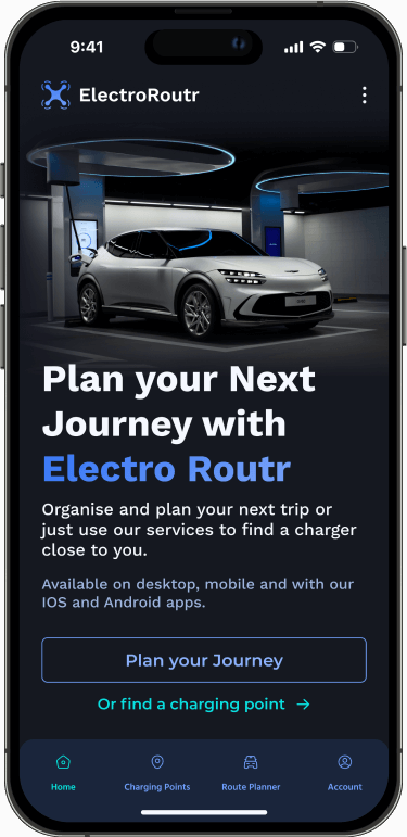 Electro Routr design for IOS on iPhone