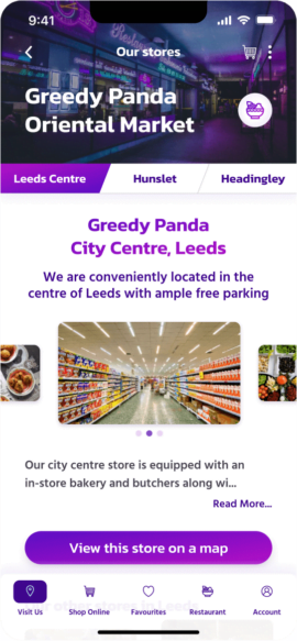 Store information screen for Greedy Panda