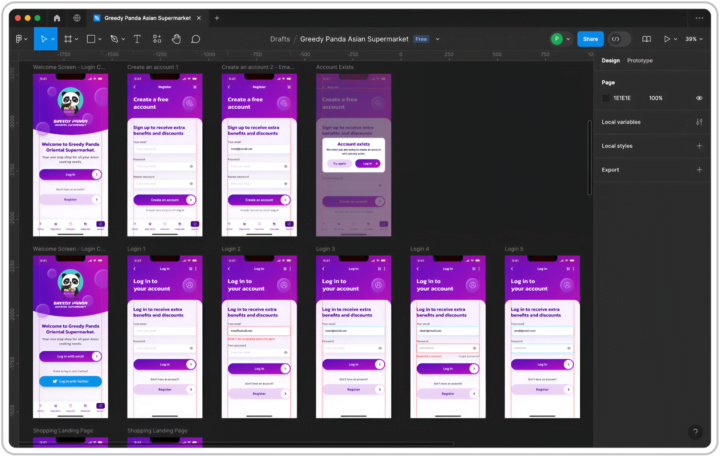 Greedy Panda design in Figma